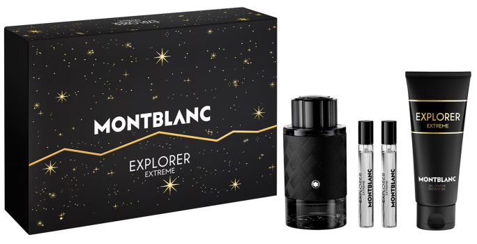 Coffret Montblanc Explorer Extrême Noël 2025 : Eau de parfum 100 ml + 2 x Format voyage 7.5 ml + Gel douche 100 ml