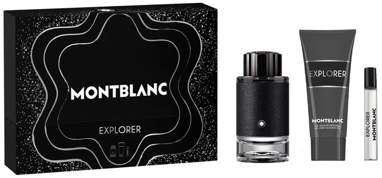 Coffret Montblanc Explorer Noël 2024 : Eau de parfum 100 ml + Format voyage 7.5 ml + Gel douche 100 ml