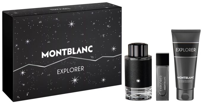Coffret Montblanc Explorer Noël 2025 : Eau de parfum 100 ml + Format voyage 15 ml + Gel douche 100 ml