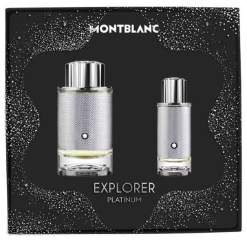 Coffret Montblanc explorer Platinum Noël 2023 : Eau de parfum 100 ml + Eau de parfum 30 ml