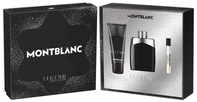 Coffret Montblanc Legend Noël 2023 : Eau de toilette 100 ml + Eau de toilette 7.5 ml + Gel douche 100 ml