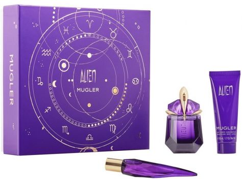 Coffret Fête des Mères Alien : Eau de Parfum 30 ml + Vaporisateur Nomade Rechargeable + Lait Corps