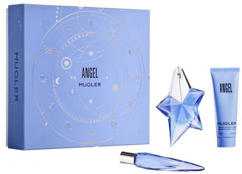 Coffret Fête des Mères Angel : Eau de Parfum 25 ml + Vaporisateur Nomade Rechargeable + Lait Corps