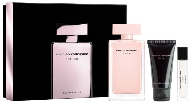 Coffret For Her Eau de parfum Noël 2023 : Eau de parfum 100 ml + Lait corps 50 ml + Eau de parfum 10 ml