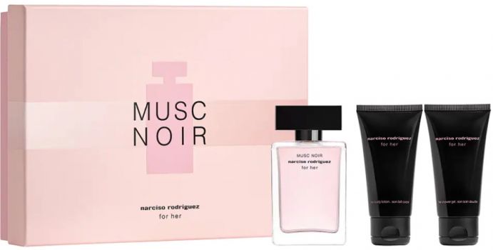 Coffret For Her Musc Noir : Eau de Parfum 50 ml + Laits Corps + Gel Gouche