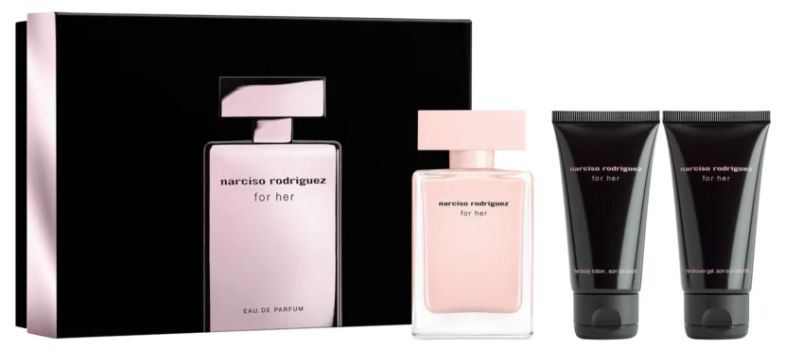 Coffret For Her Eau de parfum Noël 2023 : Eau de parfum 50 ml + Gel douche 50 ml + Lait corporel 50 ml