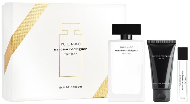Coffret For Her Pure Musc Fête des Mères 2023 : Eau de parfum 100 ml + Format voyage 10 ml + Lait corps 50 ml