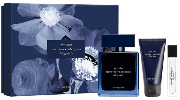 Coffret For Him Bleu Noir 2024 : Eau de parfum 100 ml + Format voyage 10 ml + Gel douche 50 ml