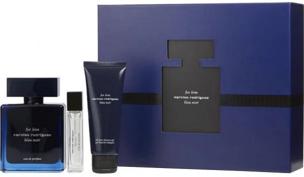 Coffret For Him Bleu Noir : Eau de Parfum 100ml + Gel Douche + Vaporisateur voyage 