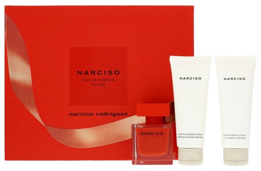 Coffret Narciso Rouge : Eau de toilette 50 ml + Lait Corps + Gel Douche