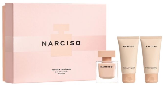 Coffret Noël Narciso Poudrée : Eau de Parfum 50 ml + Lait Corps + Gel Douche