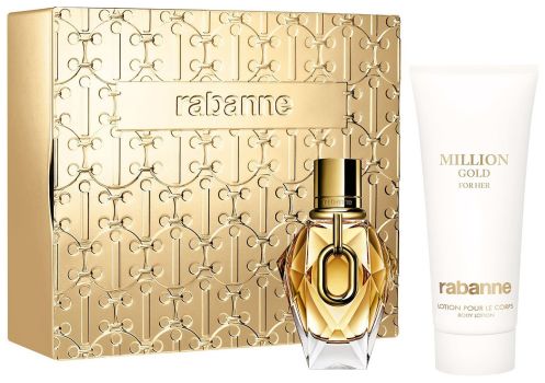Coffret Million Gold for Her Noël 2024 : Eau de parfum 50 ml + Lait corps 100 ml
