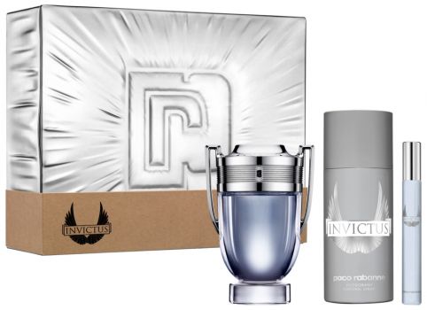 Coffret Noël 2021 Invictus : Eau de toilette 100 ml + Gel Douche + Vaporisateur Format Voyage