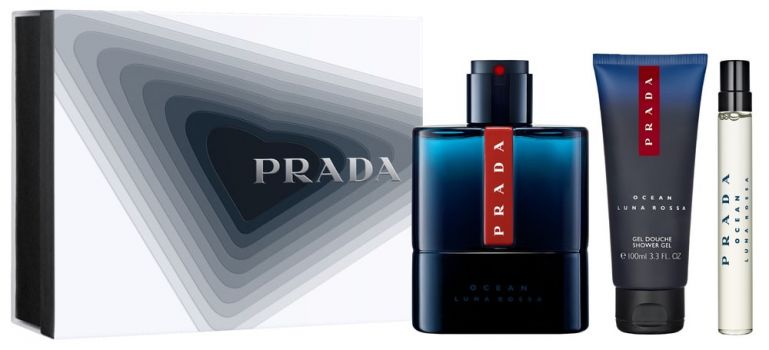 Coffret Luna Rossa Ocean : Eau de toilette 100 ml + Vaporisateur Voyage + Gel Douche