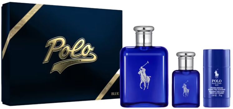 Coffret Polo Blue : Eau de toilette 125 ml + Déodorant roll-on 75 g + Eau de toilette 40 ml