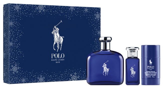 Coffret Polo Blue : Eau de toilette 125 ml + Eau de toilette petit format + Déodorant