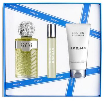 Coffret Eau de Rochas :  Eau Toilette 100 ml + Lait Corporel + Vaporisateur Format Voyage