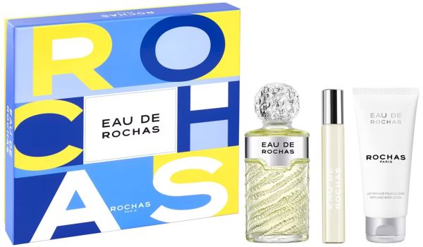 Coffret Eau de Rochas Fête des Mères 2023 : Eau de toilette 100 ml + Format voyage 20 ml + Lait corps 100 ml