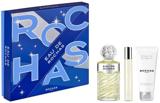 Coffret Eau de Rochas Noël 2022 : Eau de toilette 100 ml + Format voyage 20 ml + Lait corps 100 ml