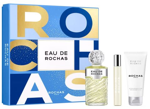 Coffret Eau de Rochas Noël 2023 : Eau de toilette 100 ml + Eau de toilette 20 ml + Lait corps 100 ml