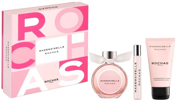 Coffret Mademoiselle Rochas Fête des Mères 2023 : Eau de parfum 50 ml + Format voyage 7,5 ml + Lait corps 50 ml