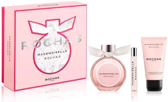 Coffret Noël Mademoiselle Rochas : Eau de toilette 50 ml + Lait Corps + Vaporisateur Voyage