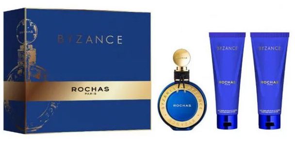 Coffret Rochas Byzance Noël 2023 : Eau de parfum 90 ml + Lait corporel 100 ml + Gel douche 100 ml