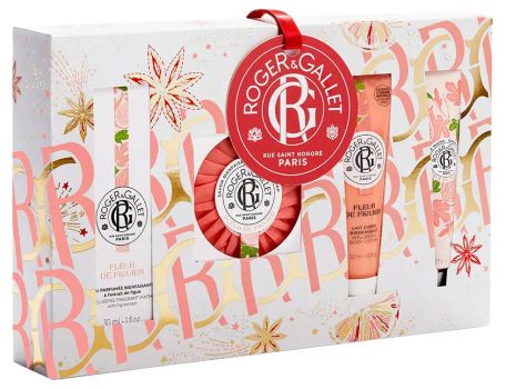 Coffret Fleur de Figuier Noël 2023 : Eau fraîche 30 ml + Savon 100 g + Gel douche 50 ml + Lait corps 50 ml