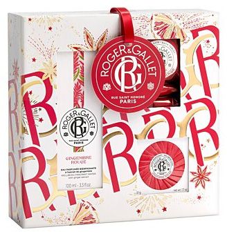 Coffret Gingembre Rouge Noël 2023 : Eau fraîche 100 ml + Savon 50 g + 3 Galets de bain 25 g