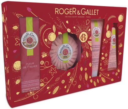 Coffret Noël Fleur de Figuier : Eau de toilette 30 ml + Savon Parfumée + Lait Corps + Crème Mains et Ongles 