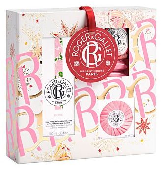 Coffret Rose Noël 2023 : Eau fraîche 100 ml + Savon 50 g + 3 Galets de bain 25 g