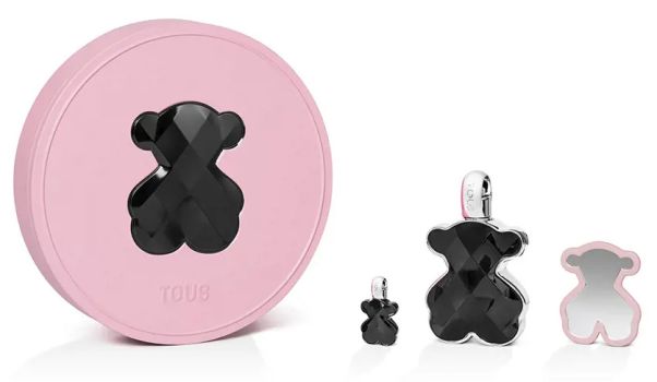 Coffret LoveMe The Onyx Parfum Noël 2023 : Eau de parfum 90 ml + Eau de parfum 4.5 ml + Miroir + Boite métal