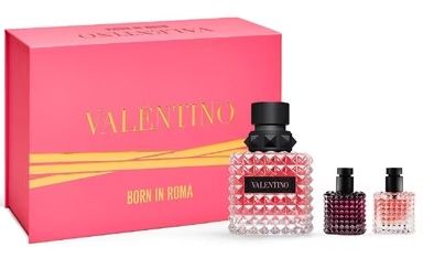Coffret Donna Born In Roma : Eau de parfum Donna Born In Roma 50 ml + Eau de parfum Born In Roma 5 ml + Eau de parfum Born In Roma Intense 5 ml