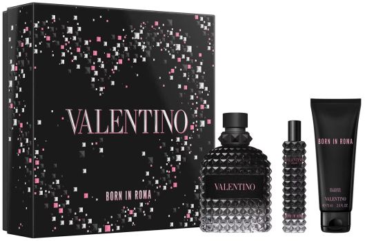 Coffret Uomo Born In Roma Fête des Pères 2023 : Eau de toilette 100 ml + Format voyage 15 ml + Gel douche 75 ml