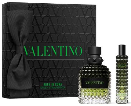 Coffret Uomo Born in Roma Green Noël 2024 : Eau de parfum 50 ml + Format voyage 15 ml