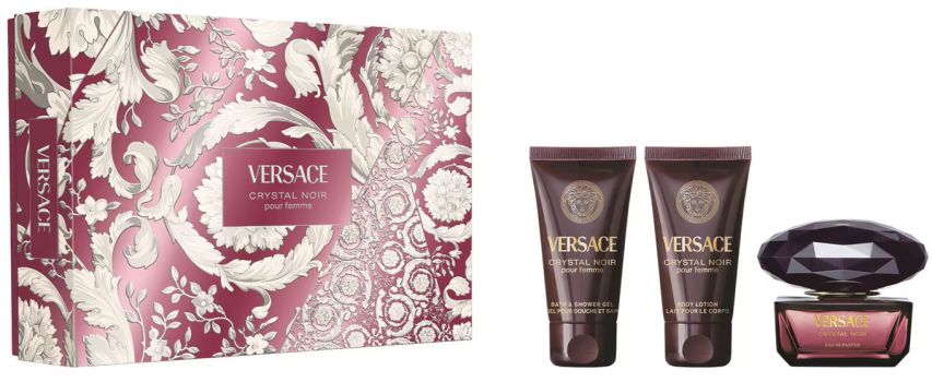 Coffret Crystal Noir Noël 2025 : Eau de parfum 50 ml + Gel douche 50 ml + Lait corps 50 ml