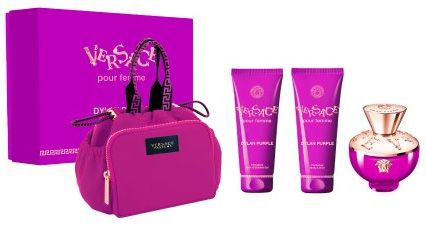 Coffret Dylan Purple : Eau de parfum 100 ml + Gel douche 100 ml + Lotion corps 100 ml + Trousse