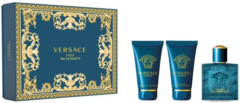 Coffret Eros Fête des Pères 2023 : Eau de toilette 50 ml + Gel douche 50 ml + Baume après-rasage 50 ml