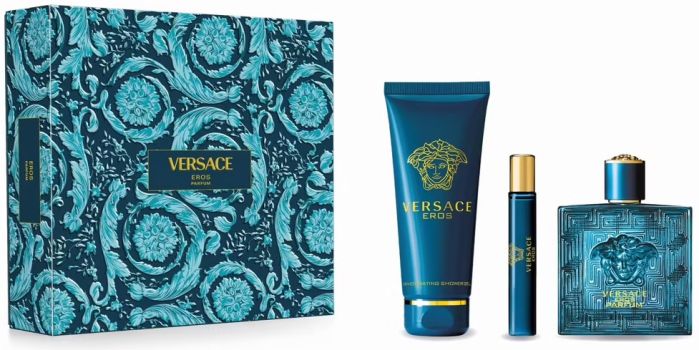 Coffret Eros Fête des Pères 2024 : Eau de parfum 100 ml + Format voyage 10 ml + Gel douche 150 ml