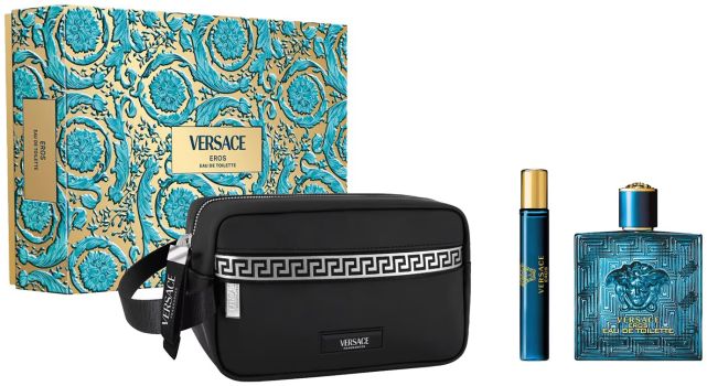 Coffret Eros Noël 2024 : Eau de toilette 100 ml + Format voyage 10 ml + Trousse