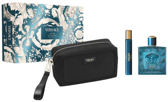Coffret Eros Noël 2025 : Eau de toilette 100 ml + Format voyage 10 ml + Trousse