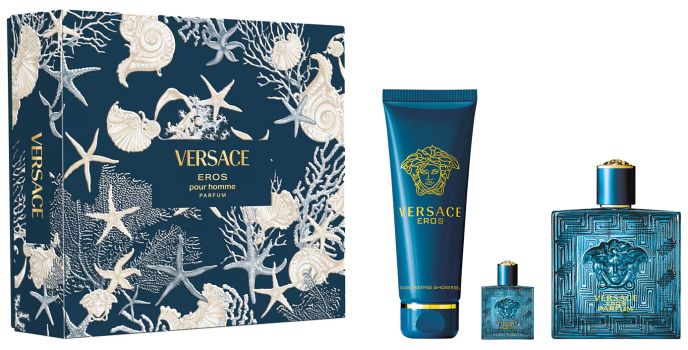 Coffret Eros Parfum Fête des Pères 2025 : Eau de parfum 100 ml + Miniature 5 ml + Gel douche 150 ml