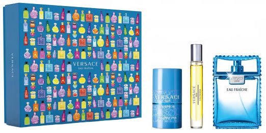 Coffret Versace Man Eau Fraîche : Eau de toilette 100 ml + Déodorant 75 g + Eau de toilette 9 ml