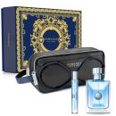 Coffret Versace pour Homme Noël 2023 : Eau de toilette 100 ml + Eau de toilette 10 ml + Trousse  pas chère