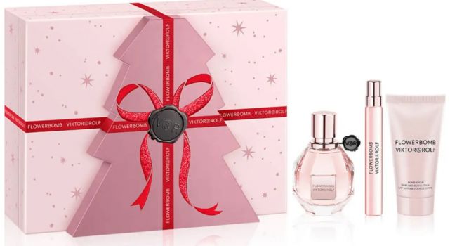 Coffret Noël Flowerbomb : Eau de parfum 50 ml + Miniature + Lait Corps