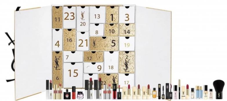 Calendrier de l'Avent 2021 Yves Saint Laurent : 24 produits maquillage, parfum & soin.