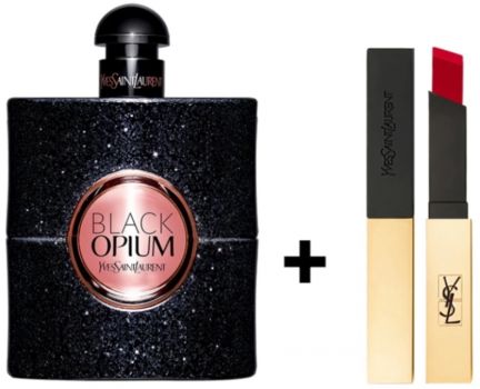 Coffret Black Opium : Eau de parfum 90 ml + Rouge à Lèvres
