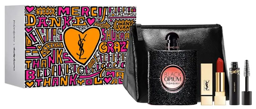Coffret Black Opium Edition limitée 2023 : Eau de parfum 90 ml + Rouge à lèvres + Mascara + Trousse