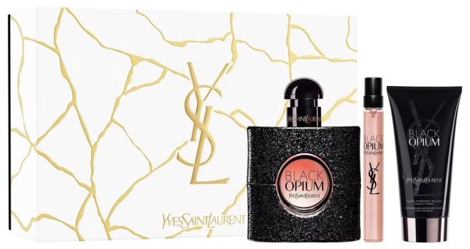 Coffret Black Opium Noël 2023 : Eau de parfum 50 ml + Lait corps 50 ml + Eau de parfum 10 ml
