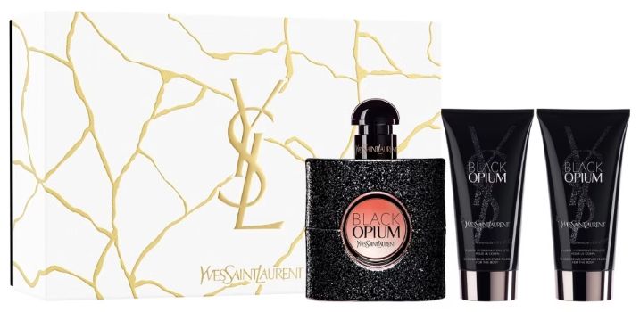 Coffret Black Opium Noël 2023 : Eau de parfum 50 ml + Lait corps 50 ml + Lait corps 50 ml